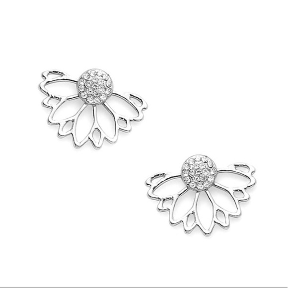 🌟Silver Lotus Flower Earrings by Ocean Dreams🌟 - Picture 2 of 3